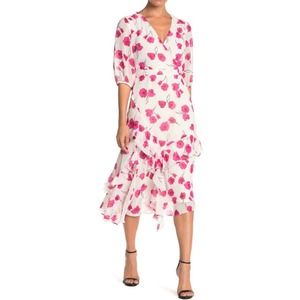 Gabby Skye Floral Ruffled Chiffon Midi Dress 6